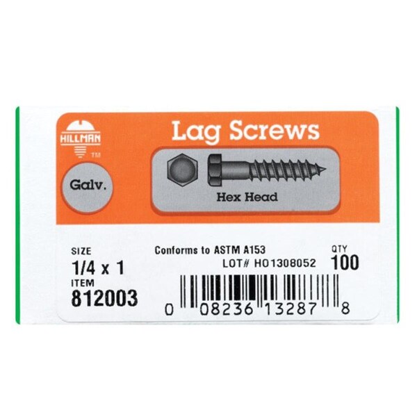 Hillman Hex Head Cap Screw, Galvanized 1 in L 55605 - main